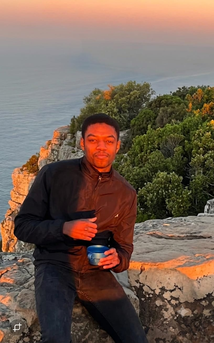 Antonio enjoying a morning brew at Lion's Head
